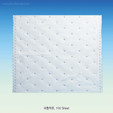 Oil Sorbent Pad, White, Special HPC, 48×43cm Sheet or 0.5×50m Roll, 3.5mm-thick<br>With Eco-friendly & Non-toxic, Strong Oil Absorption : Absorption of 10~20 times Own Weight, 오일흡착재