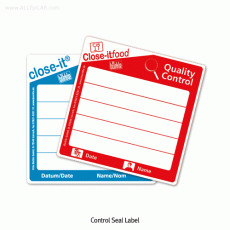 Burkle® Close-itTM Control Seal Label, for Sampling, Can be write on, 95×95mm & 150×150mm, 250 or 500pcs/roll<br>Ideal for Hermetically Sampling Hole, Strong Sandwich-type of Aluminum & Paper, Available Different Color, 샘플마킹/봉합 라벨테이프