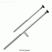 Burkle® Stainless-steel Soil Sampler, Good for Light Soil·Meadows·Lawns<br>With Foot Bar, Overall L600 & L810mm, Chamber L300mm, <Germany-Made> 토양 채취용샘플러