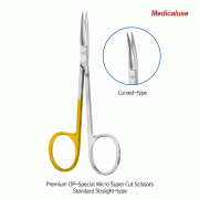 Hammacher® Premium OP-Special Micro Super Cut Scissors, for All Surgical Uses, L105~140mm, Medicaluse<br>With Extra-sharp Tips·One Grip Ring Golden, Stainless-steel 420, <Germany-Made> 프리미엄 마이크로 슈퍼 컷 수술 가위, 독일제 의료용, 비부식