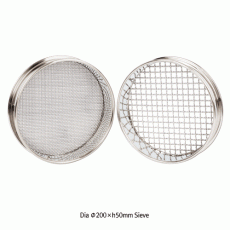 DAIHAN® Φ200×h50mm All Stainless-steel Standard Test Sieve, with Stainless-steel Mesh-Holes(■)<br>표준망체, 스테인레스 메쉬홀(■), ASTM/ISO 규격에 준함.