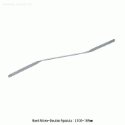 Bochem® Premium Bent Micro-Double Spatula, Stainless-steel, L100~185mm<br>Non-magnetic, Rust-free, 곡형 마이크로 양면 스패츌러, 비자성/비부식