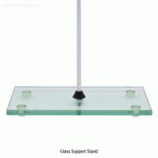 Glass Support Stand, Heat-treated, Rectangular, for Burette Clamp<br>With Center-hole for Rod Φ10×h650mm, 4각 유리 스탠드