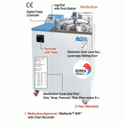 DAIHAN® Digital Fuzzy-control Autoclave “MaXterileTM”, Ⅰ. Medicaluse(Recorder-type) & Ⅱ. Lab-use(Standard-type)<br>With PED Certified Φ3.0mm Thick-Tank, Max.2 kgf/cm2, Electronic Door Lock System, 47·60·80·100 Lit, up to 132℃<br>Lever-type Sliding Door, S