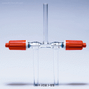 Pyrex® Rotaflo® High-Vacuum 3-Way Stopcock, with 2 PTFE Valves, 10-9 Torr<br>Made of Borosilicate Glass α3.3, <UK-Made> 3방 고진공 Teflon 니들밸브/콕
