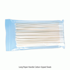 Long Paper Handle One Cotton-tipped Swab, Multi-use, L150mm, 1Tip Φ5.3mm<br>With Antibacterial·Spiral-Shaped Cotton tip, 100pcs/Zipper Bag, 종이 핸들 나선면봉