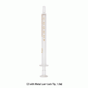 Topsyringe® TRUTHTM Precision Glass Syringe, 0.25~1㎖<br>With Luer/Luer-Lock Tip, ISO/CE Certified, 정밀형 글라스 시린지