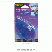 3M® Scotch® “017D” 8mm Double Sided Tape-pen, with Dispenser, Transparent, w8mm×L8m<br>Ideal for Craft & Scrapbooking Projects, Removable, Photo-safe, 8mm 투명 양면테이프-펜