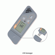 DAIHAN® Temp ℃/℉ & RH% USB Datalogger with PDF Report “THH3”, Waterproof(IP65), -30℃+70℃, 0.1~99.9% RH<br>Auto-Generate a PDF & Excel Report while Plugged into PC, Programmable by Users, 온습도 측정 및 Data 로거