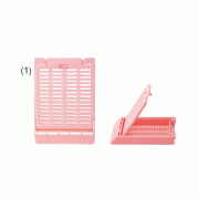 Simport® SlimsetteTM Compact Tissue & Biopsy Cassette, Space Saving Recessed Lid, h6mm<br>Suitable for All Labeling Instruments, 45° Angle, Acetal, 컴팩트형 티슈 & 바이옵시 카세트