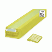 Simport® Swingsette® Tissue Cassette in QuickloadTM Stack, Separated Lid, 40/Stack, h6.5mm<br>Suitable for Leica and Sakura Labelers, 45° Angle, Made of Acetal, 테이프형 티슈 카세트, 커버 별도포장