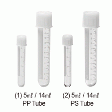 Simport® CultubesTM 5 & 14㎖ Sterile Culture Tube, PP & PS, Round Bottom, Graduated<br>With 2-position Ribbed PE Screwcap and White Marking Area, 컬쳐 튜브