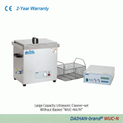 DAIHAN® Large Capacity Ultrasonic Cleaner-set “WUC-N”, Remote Control System, 30~74 Lit<br>With Digital Remote Generator·Stainless-steel Flat Lid·Drain Valve, Highly Effective Cleaning, without Basket, up to 105℃, 40kHz<br>대용량 초음파 세척기 세트, 리모트 제너레이터·리드·드레인