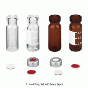 SciLab® 11mm Crimptop 2㎖/Φ12×32 Autosampler Vials “Pack-Set”, with Opentop Seal & Septa<br>Clear & Amber, for Chromatography, Boro-glass 5.1, 2㎖ 크림프탑 오토샘플러 바이알 세트, 12×32