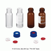 SciLab® 9-425 Screwtop 2㎖/Φ12×32 Autosampler Vial “Pack-Set”, Large Opening, with Blue PP Cap & Pre-Slit Septa<br>Clear & Amber, for Chromatography, Boro-glass 5.1, 2㎖ 스크류탑 오토샘플러 바이알세트, 12×32