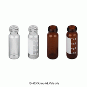SciLab® 13-425 Screwtop 4㎖/Φ15×45 Autosampler Vial, Screwcaps & Septa ; Separately<br>Clear & Amber, for Chromatography, Boro-glass 5.1, 4㎖ 스크류탑 오토샘플러 바이알, 스크류캡 & 셉타 별매, 15×45