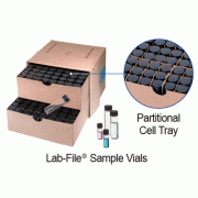 Wheaton® Premium 2~40㎖ Sample Vial-Set, with Caps Attached in Lab-File®<br>Packed in Partitional Cell Tray, ASTM·USP·ISO, 고급형 바이알세트