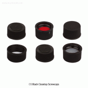 SciLab® Black PP Screwcaps, for Vials & Bottles, with Opentop & Closetop<br>블랙 스크류 캡, 바이알 & 바틀 겸용
