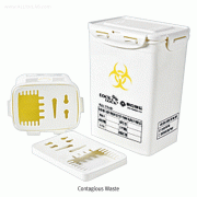 Mediland® Contagious Waste Box, PP, with Needle Remover & Safety Locking Lid, 1 & 2 Lit<br>Ideal for Storage and Disposal of Contagious Waste, -10℃+125/140℃, 감염성 폐기물 전용용기
